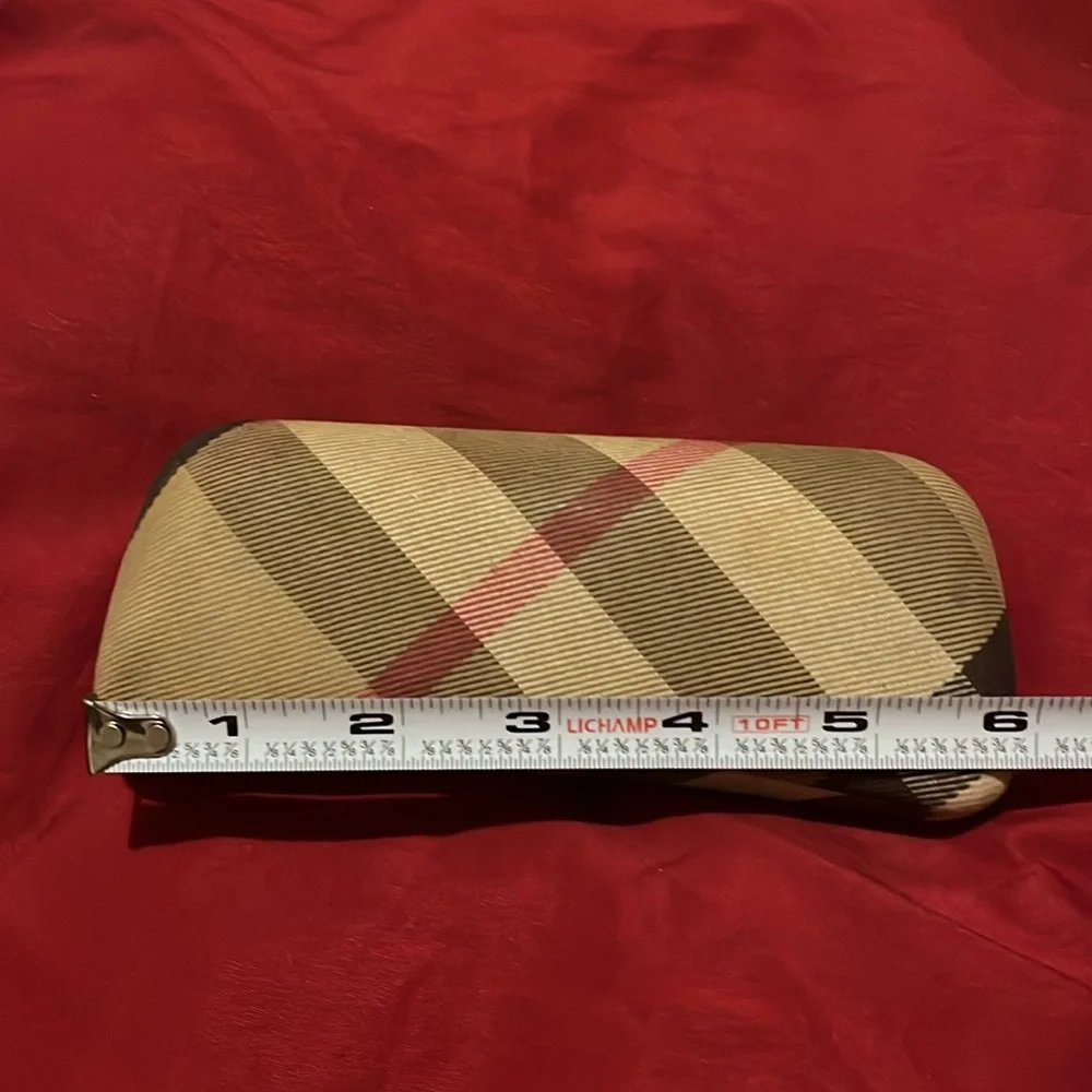 Burberry Beige and Red Plaid Glasses Case